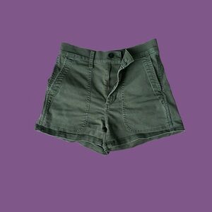 Madewell High Waist Green Shorts